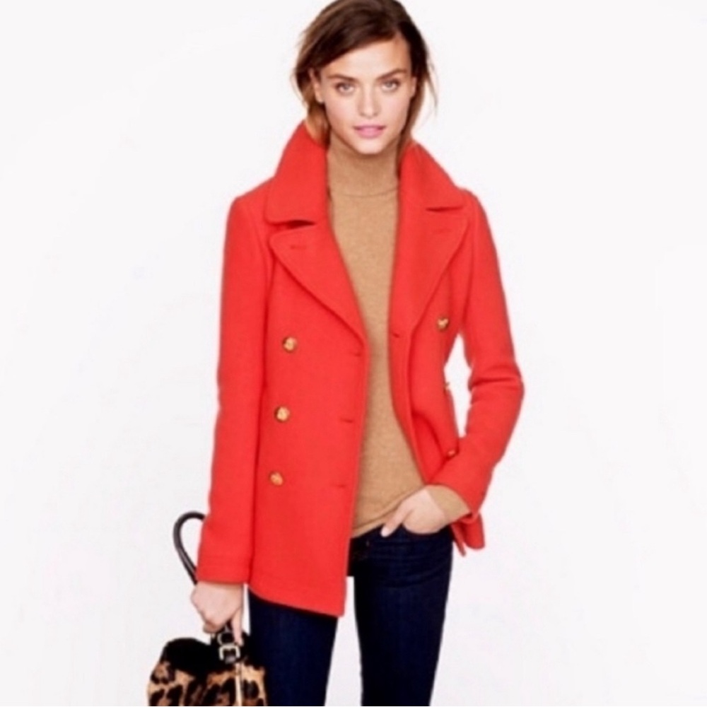 J. Crew Majesty Stadium Cloth Wool Peacoat. size 6